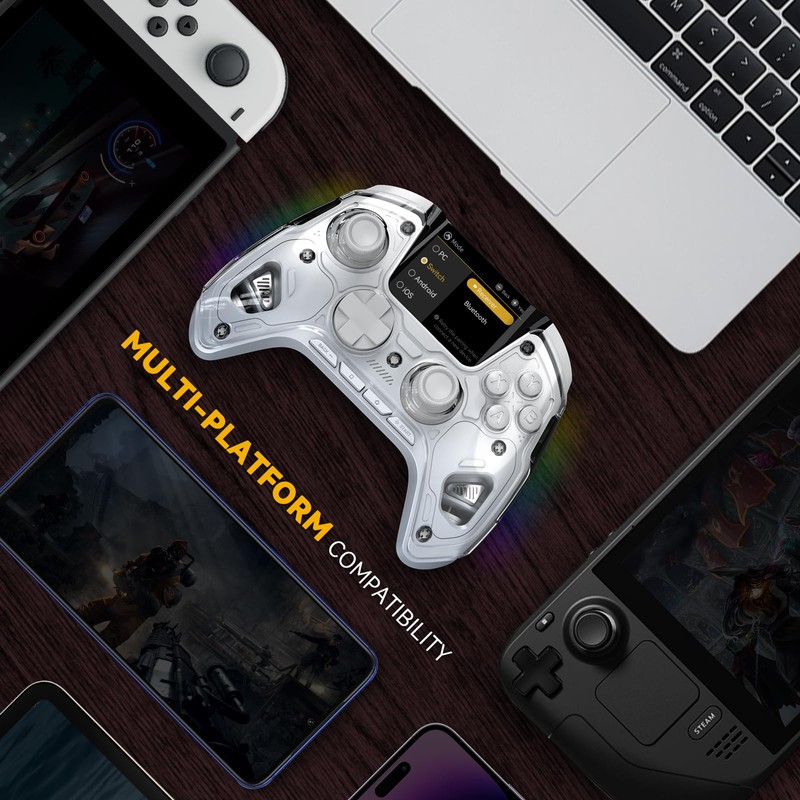 MANBA ManbaOne Interactive Screen Wireless Gaming Controller for PC/Switch/iOS/Android,Hall Effect