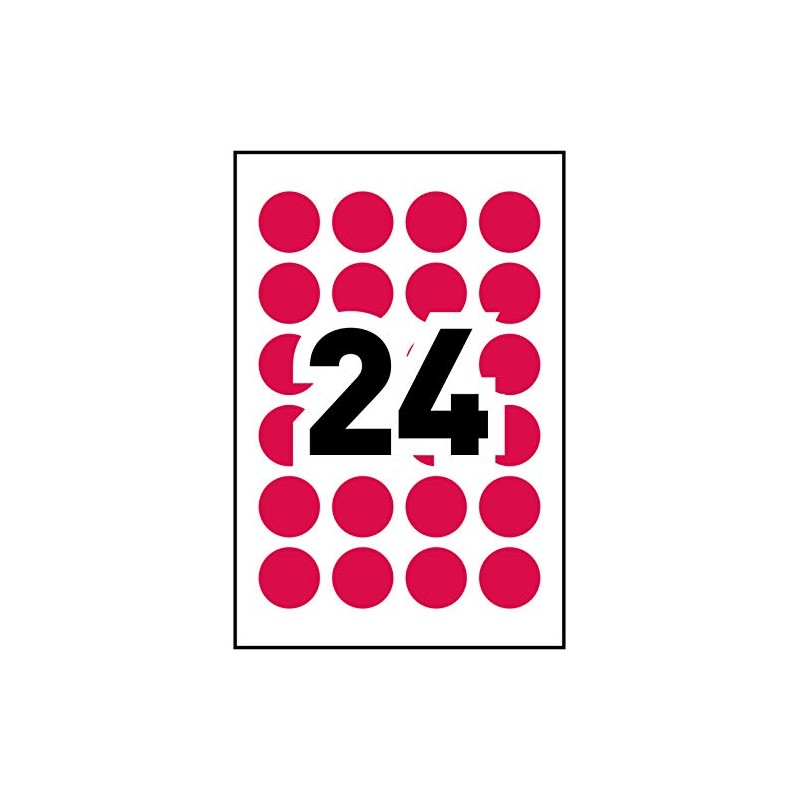 Avery Removable Colour Coding Round Labels, 3/4" Diameter Circle, Red