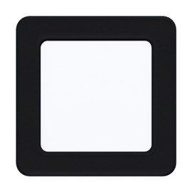 EGLO Fueva 5 LED Recessed Spotlight, L x W, 11.7 cm, Steel and Plastic Spotlight, Recessed Light in Black, White, Flat Recessed Spotlight, Low Installation Depth 26 mm, Neutral White