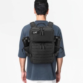 LHI Tactical Military Backpack for Men 25L/45L Large Molle Army Assault Pack 4 Day Hiking Rucksack With Bottle Holder
