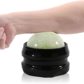 ideayard Body Back Manual Massage Roller Ball, Roller Jade Massager, Self Massager, Lacrosse Ball Massager, Jade Massage Tool for Sore Muscle & Joint Pain