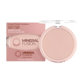 Mineral Fusion Pressed Powder Foundation - Matte Finish Face Powder for Fair-Medium Skin with Pink/Red Undertones - Age Defying Natural Makeup - Talc Free, Vegan, Hypoallergenic (Cool 2)