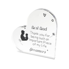 Heart Shaped Acrylic Plaque, Love You Gift, Dad and Child Pattern, Romantic Gift, Son Gift for Dad, Daughter Gift for Dad,Gifts for Men Funny and Unusual,Birthday Gifts for Men