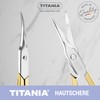 TITANIA Solingen Cuticle Scissors with Tower Tip (Gold-Plated, 9.5 cm)