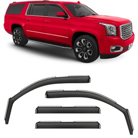 Voron Glass in-Channel Extra Durable Rain Guards for GMC Yukon XL 2015-2020, Window Deflectors, Vent Window Visors, 4 Pieces - 200783