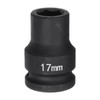 sourcing map 6-Point Impact Socket 3/4" Drive 17mm Metric 40Cr