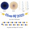2025 Class Graduation Party-Decorations Banner-Streamers - 21pcs Navy Blue White