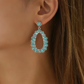 Turquoise Earrings for Women Western Style Gold Turquoise Jewelry Boho Chic Earring Country Concert Outfits for Women
