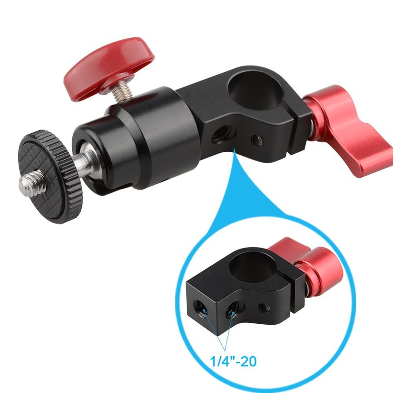 CAMVATE 15mm Rod Clamp & Ball Head Mount Adapter with