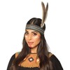 MIMIKRY Headband with Ethnic Pattern and 2 Goose Feathers for