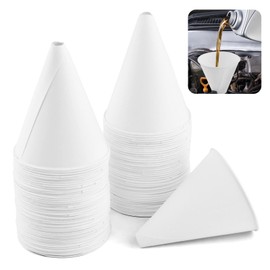 100pcs Paper Funnels for Motor Oil, 6oz Engine Oil Funnels Cone Paper Funnel Small Dispenser Cup for Automotive Oils and Other Liquids(White)
