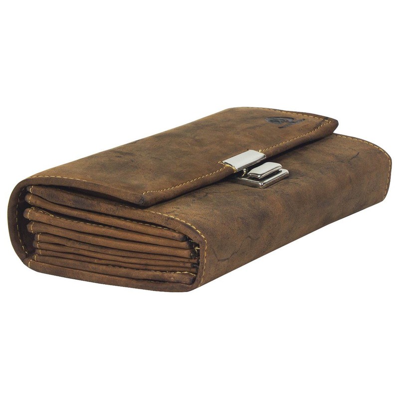 Greenburry Vintage 1785A-25 Leather Waiter's Wallet with Window, brown