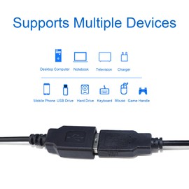 EAHOSUCC 22AWG 3PCS 0.3M/1FT USB A Female Connector Pigtail，5V 3A USB 2.0 Female Plug 2Pin Bare Wire Pigtail Cable Extension Power Cable for Repair, Replacement, DIY