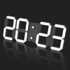 Digital Wall Clock 17" with Remote Control,3D Led Clock Adjustable