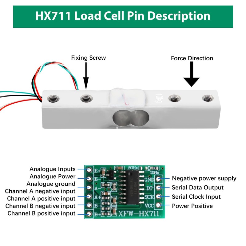 Binghe HX711 AD Amplifier Module + 10 kg Weight Sensor