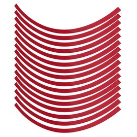 16pcs Universal Rayas Reflectantes Reemplazo para rines de Moto, Rueda de la motocicleta del coche Cinta reflectante Rayas adhesivas Cinta adhesiva Decoraci?¡ì?n Pel?¡ìacula(rojo brillante)