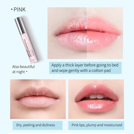 Lip Plumper Lip Gloss, Lip Maximizer Balm Plumper Lip Extreme Volume, Healthy Enhancer Hydrated Lips, Moisturize, Eliminate Dryness Wrinkles Enhances Plump Gloss (Clear Pink Color)