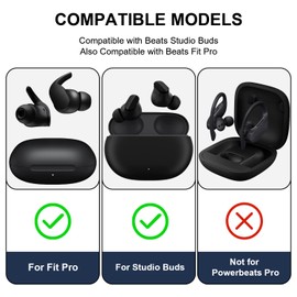 Aiivioll Eartips with Cleaning Kit for Beats Fit Pro/Studio Buds, S/M/L 3 Pairs Soft Silicone Earbuds Tips, Replacement Ear Tips Compatible with Beats Fit Pro/Studio Buds, Black