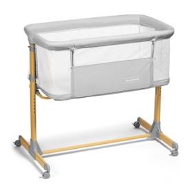 3 in 1 Baby Bassinet with Wheels, Portable Bedside Sleeper for Baby with 6 Adjustable Heights and Foam Mattress, Baby Bedside Crib for Newborns and Infants with Storage Basket