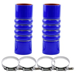 Silicone Upper Radiator Coolant Hose With Clamps 2.5" ID F50-6308 28359 for PACCAR Peterbilt Kenworth Replacement (2)