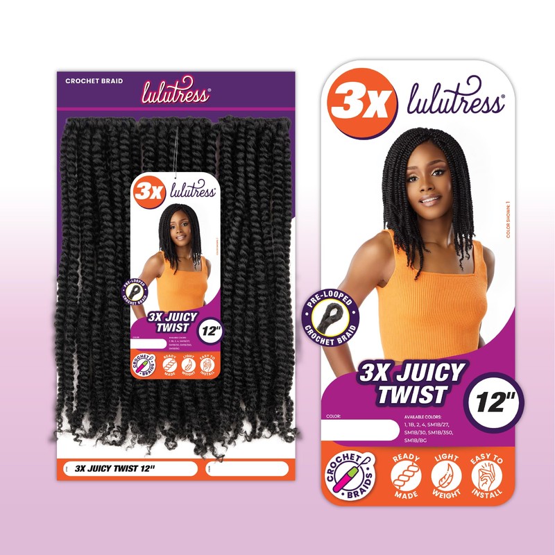 Sensationnel Lulutress crochet braiding hair - 3x juicy twist 12