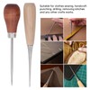 8Pcs Leather Awl Wooden Ergonomic Handle Stainless Steel Effort Saving
