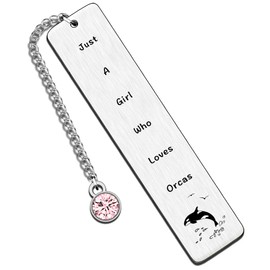 QMVMV Funny Orca Gifts Animal Lover Gift Just A Girl Who Loves Orcas Orca Lover Bookmark Gift for Women Girls, Who Loves Orcas Bookmark