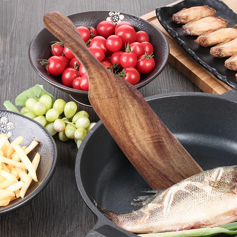 VICASKY Long Handle Wood Spatula Crepe Batter Spreader Kitchen Cooking