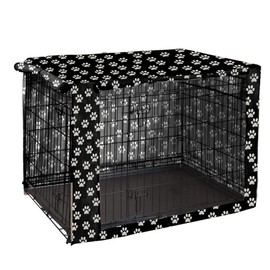 Dog Crate Cover Durable Polyester Pet Kennel Cover Universal Fit for Wire Dog Crate - Fits Most 36" inch Dog Crates - Cover only -Black-36
