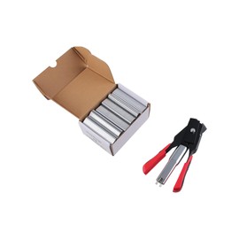 TIOMIOSEA Hog Ring Pliers Kit Manual Cage Rings Pliers with 2500 Pieces Fence Pliers Rings C-type Clip Installation Equipment Tool for Animal Fences