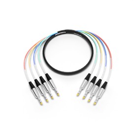 PRORECK 10ft Snake Cable, 4-Channel Shielded Audio Cable 1/4'' TRS to 1/4'' TRS, with Color-Marked Connectors for Professional Stage, Studio, and Live (PR-TRS-4 * 10)