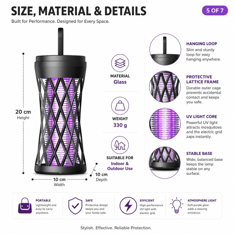 Electric Mosquito Zapper Lamp for Indoor & Outdoor Use –
