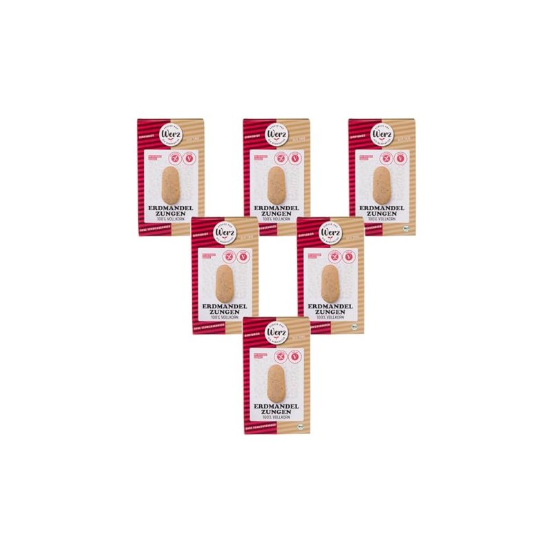Werz Organic Peanut Tongue, Gluten-Free (6 x 125 g)