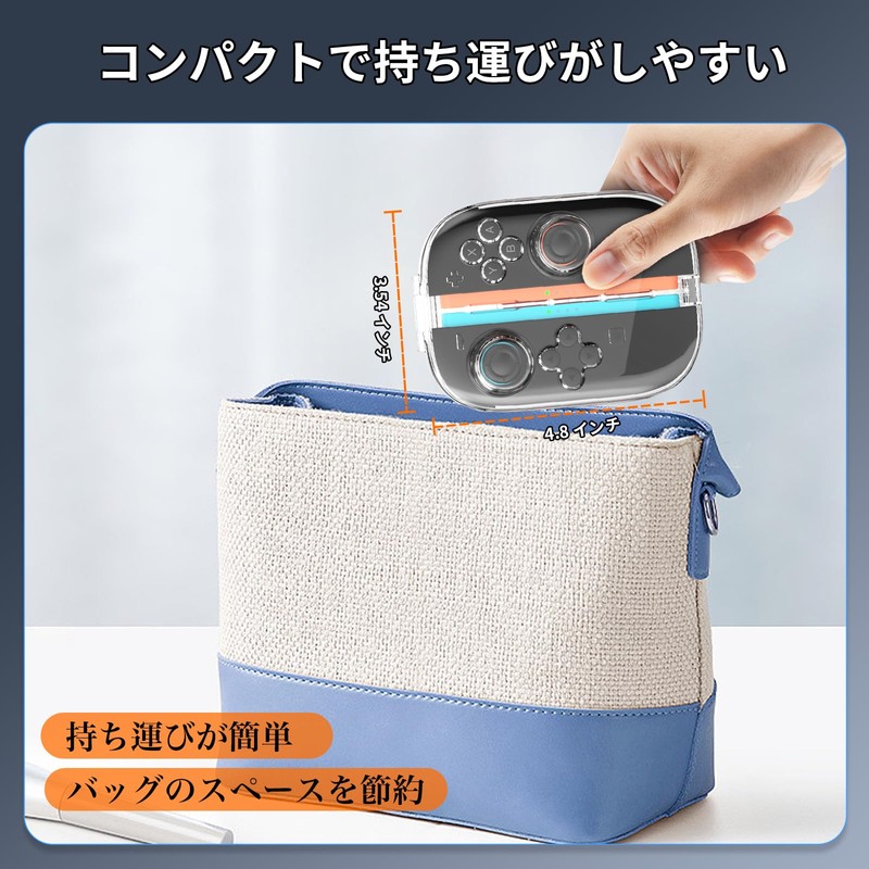 For Switch 2 収納ケース Lucktree ゲームコントローラー PC透明収納ボックス 磁性取り付け 薄型 軽量