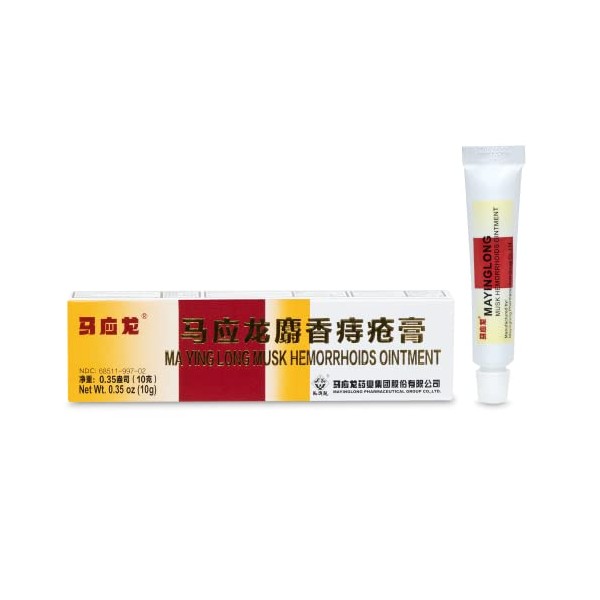 Mayinglong Musk Hemorrhoidal Ointment, Helps Relieve Itching, Burning, or Discomfort Fast 10 Grams (1 Tube)