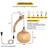 Frideko Bamboo Lantern Plug in Wall Sconces Wicker Wall Lamp