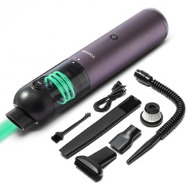 VOLTORB Cordless Handheld Vacuum, 15000PA High Power Mini Portable USB Rechargeable Handheld Cordless Cleaner, 2 Gears Suction, Purple, for Home, Car