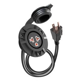 Outdoor Outlet Extender, Weatherproof Power Outlet, Receptacle Outlet,125 Volt NEMA 5-15R, RV Electrical Outlet with Integrated 20-Inch Extension Cord 12AWG, Outdoor Outlet Cover.