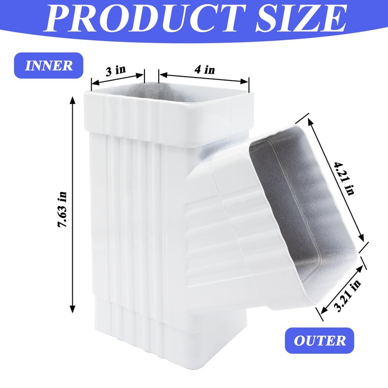 Niuohoy Gutter Y Downspout Connector, Gutter Y Connector, Square Downspout