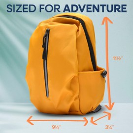 Nupouch Lightweigh Sling Bag for Men and Women - Anti Theft Womens and Mens Crossbody Bag with Reflective Zipper, Yellow, Daypack