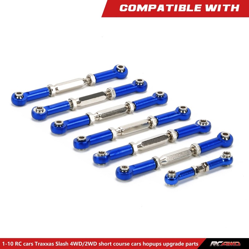 RCAWD Adjustable Aluminum Turnbuckles/Camber Link with Rod Ends Sets for