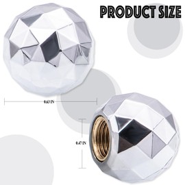 MEAJOO 4PCS Sparkle Ball Style Tire Valve Stem Caps, Air Caps Cover, with Rubber O-Ring, Palstic Air Leakproof Valve Caps Cover fits Cars, Trucks, Bikes, Motorcycles, Bicycles Tire Caps(Silver)