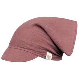 Headscarf Hat Peaked Cap Girls Summer Cotton Muslin, bordeaux