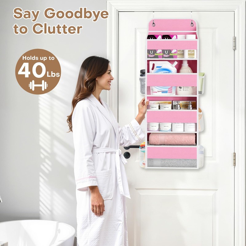 Over the Door Organizer, 4 Large Pocket Hanging Storage with