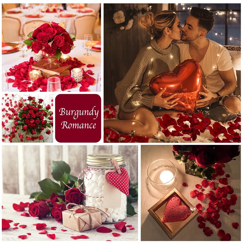 Dried Real Red Rose Flower Petals, 180 PCS (180, Red