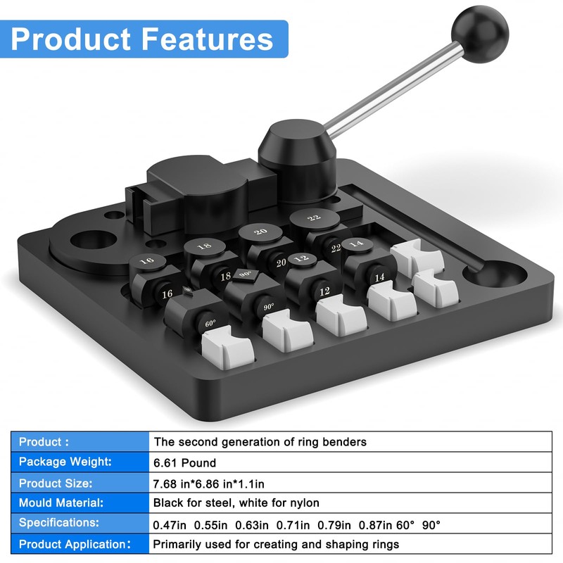 Vimyso Ring Bending Tool with Nylon Dies, Multi-Functional Ring Earring