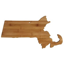 Massachusetts State Shaped Bamboo Wood Cutting Board For New Family Home Housewarming Wedding Moving Gift Charcuterie Butter Board