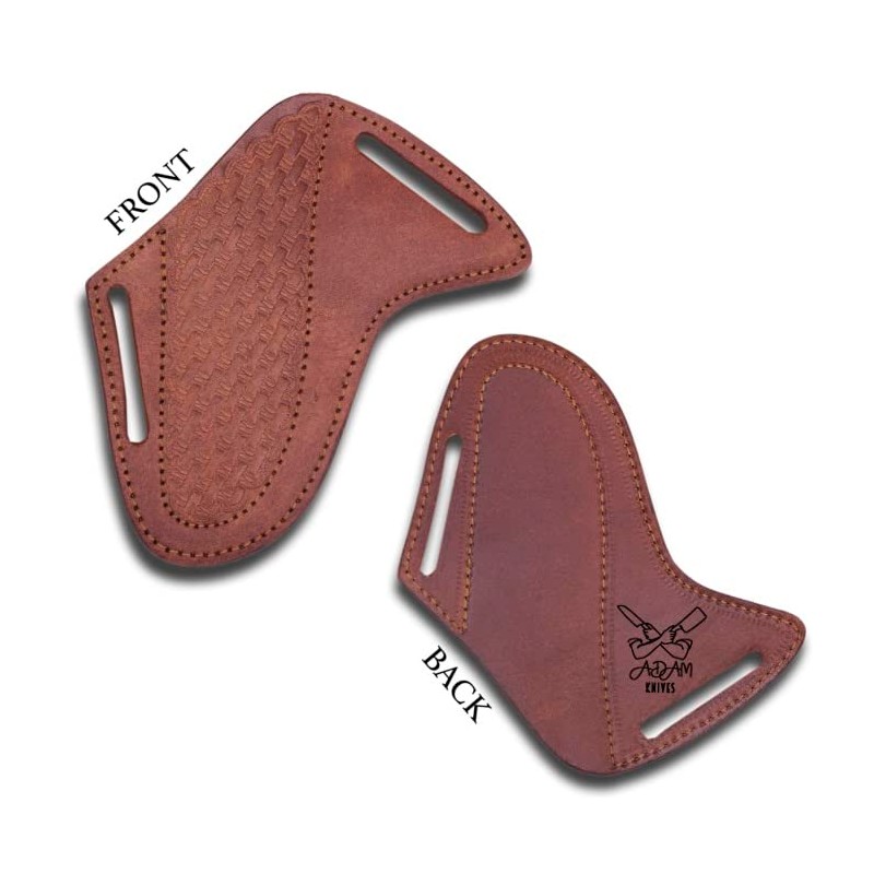 ADAM KNIVES Leather Knife Sheath For Belt, Slanted Pancake Sheath,