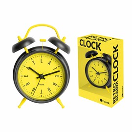 FISURA Analogue Alarm Clock, Black/Yellow, Standard