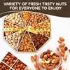Gourmet Mixed Nuts Gift Basket in Sleek Bamboo Wood Reusable